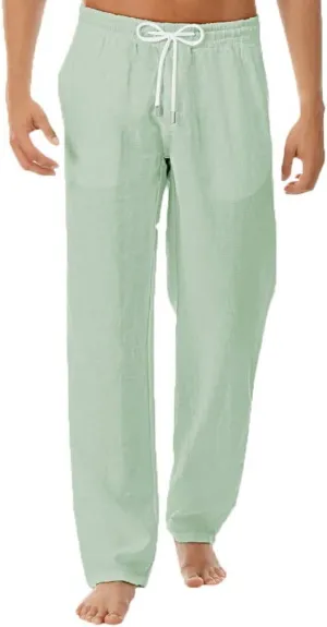 HUANLE Cotton Style Simple Linen Men's and Fashionable Trousers Summer and Men's Pants