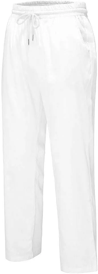 HUANLE Cotton Style Simple Linen Men's and Fashionable Trousers Summer and Men's Pants