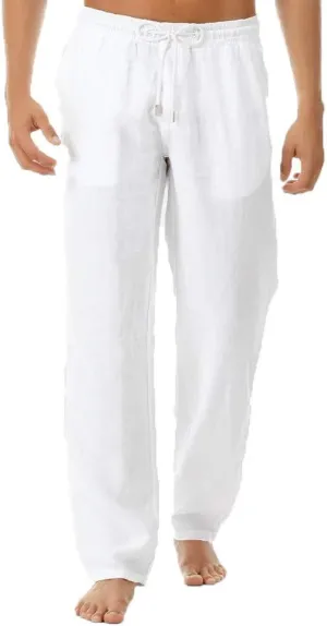 HUANLE Cotton Style Simple Linen Men's and Fashionable Trousers Summer and Men's Pants