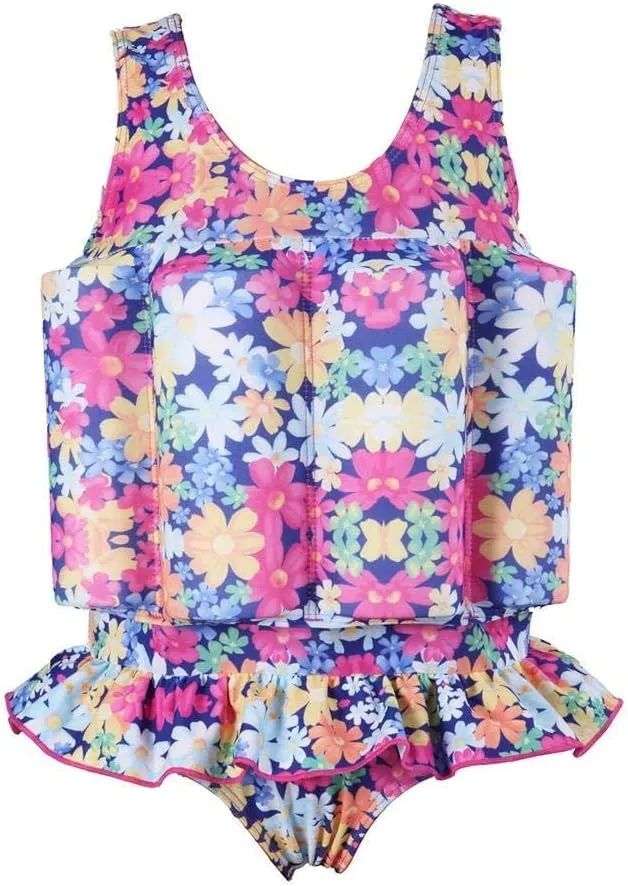 IWEMEK Girl Boy One Piece Floatation Swimsuit Swimwear with Adjustable Buoyancy Kid Float Bathing Suit Life Jacket Swim Vest