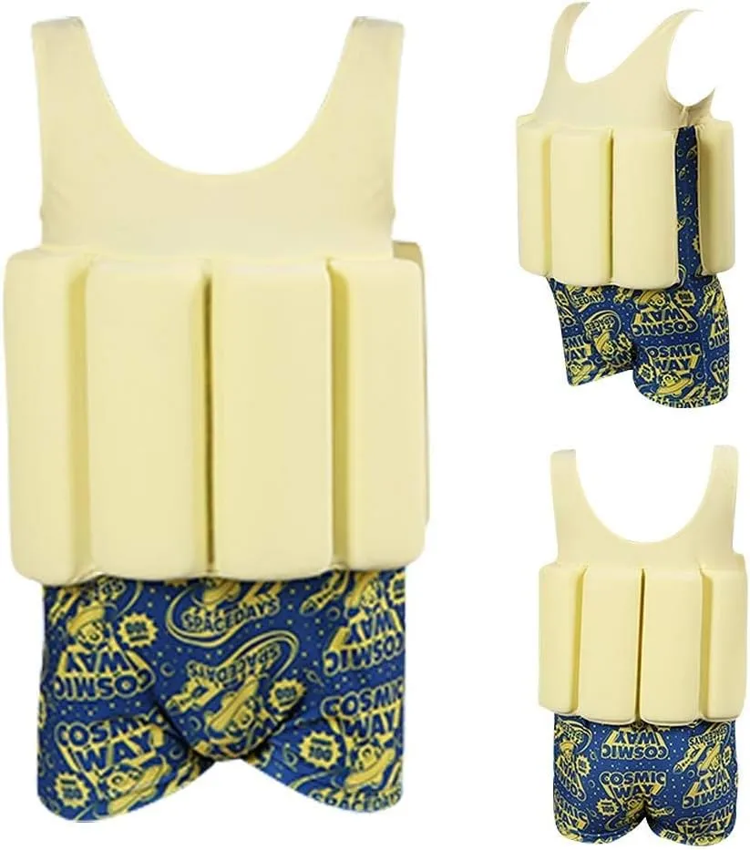 IWEMEK Girl Boy One Piece Floatation Swimsuit Swimwear with Adjustable Buoyancy Kid Float Bathing Suit Life Jacket Swim Vest