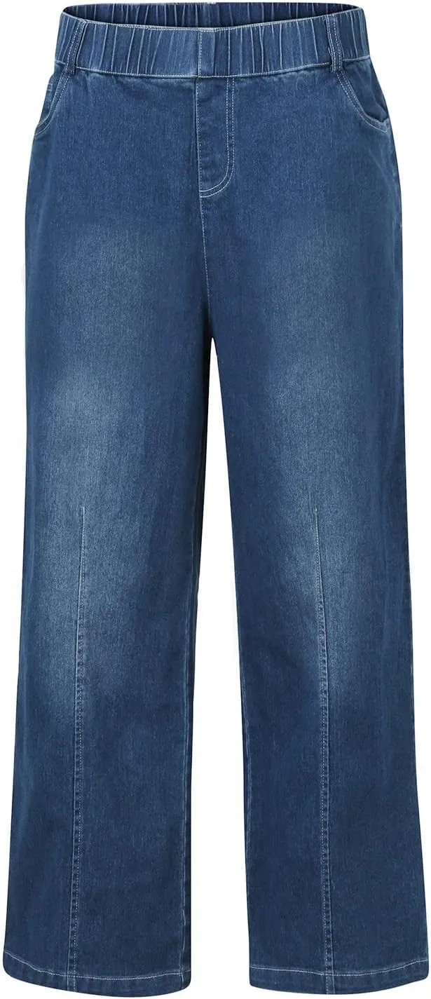 Jeans for Women 2025 Summer Trendy Boyfriend High Waisted Cargo Sweatpants Vintage Stretchy Pull On Denim Pants