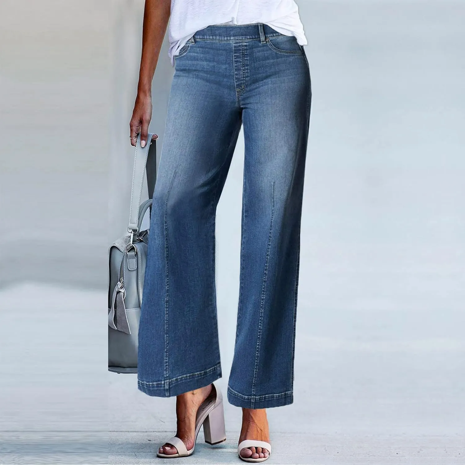 Jeans for Women 2025 Summer Trendy Boyfriend High Waisted Cargo Sweatpants Vintage Stretchy Pull On Denim Pants