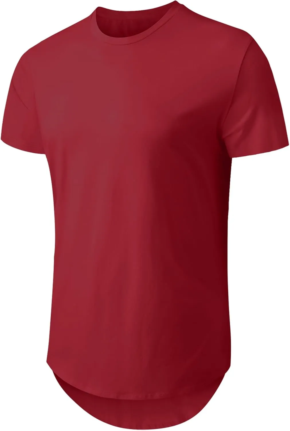 KESIHAN Men's Hip Hop Wave Round Hem T-Shirt Round Neck Cotton Casual Fashion Top