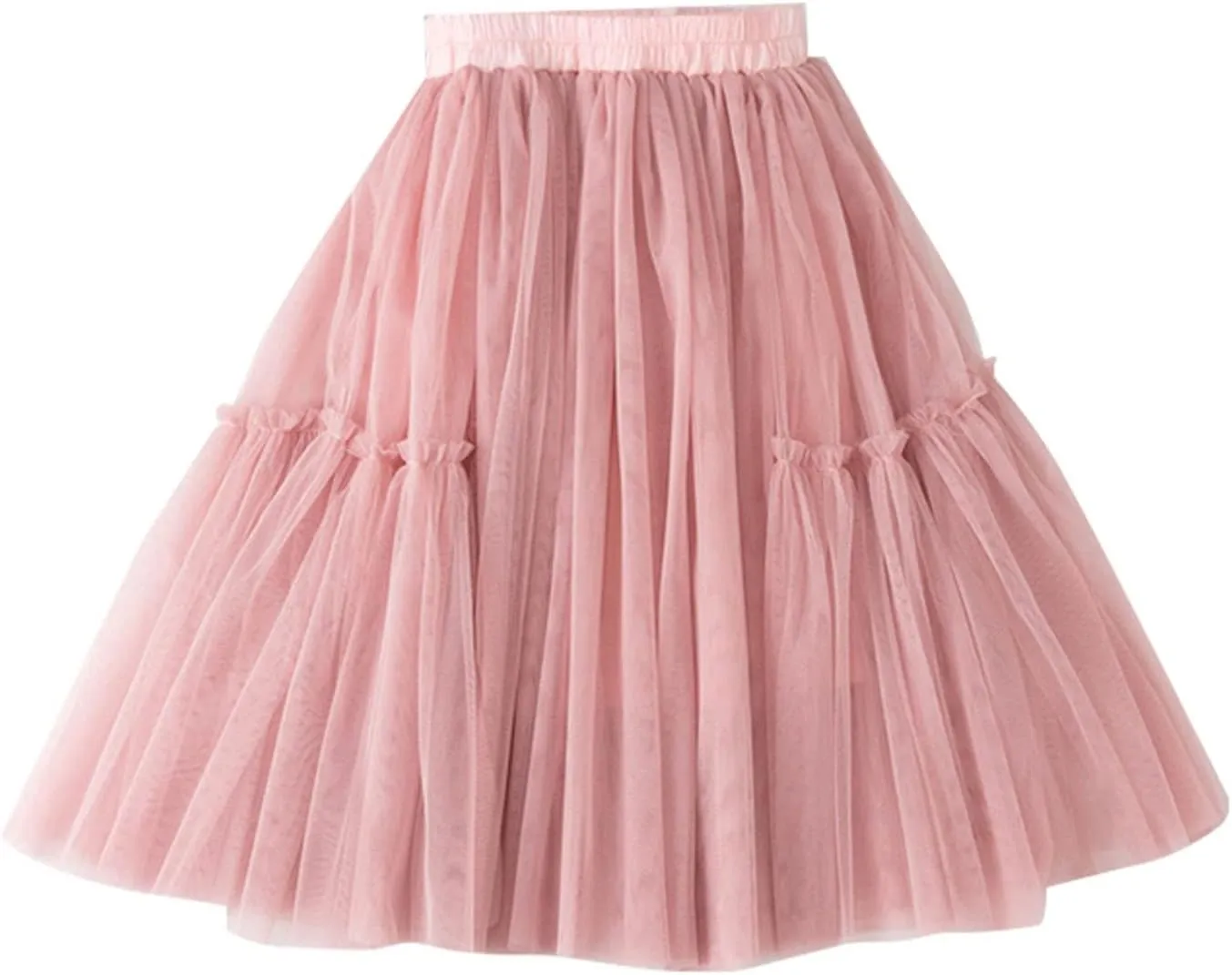 Kids Girls Chain Dresses Little Child Girls Long Skirt Girls Tiered Ruffle Maxi Skirts Girls Soft Fluffy Skirt