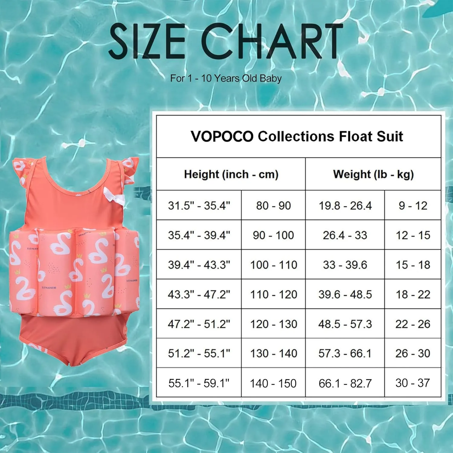 Kids Girls Float Suit with Adjustable Buoyancy Bars Baby Swim Vest for 1-10 Years One-Piece Toddler Swimsuits Quick Dry Girls Bathing Suit with Arm Floaties Floatation Suit Swimwear for Sea Beach Pool