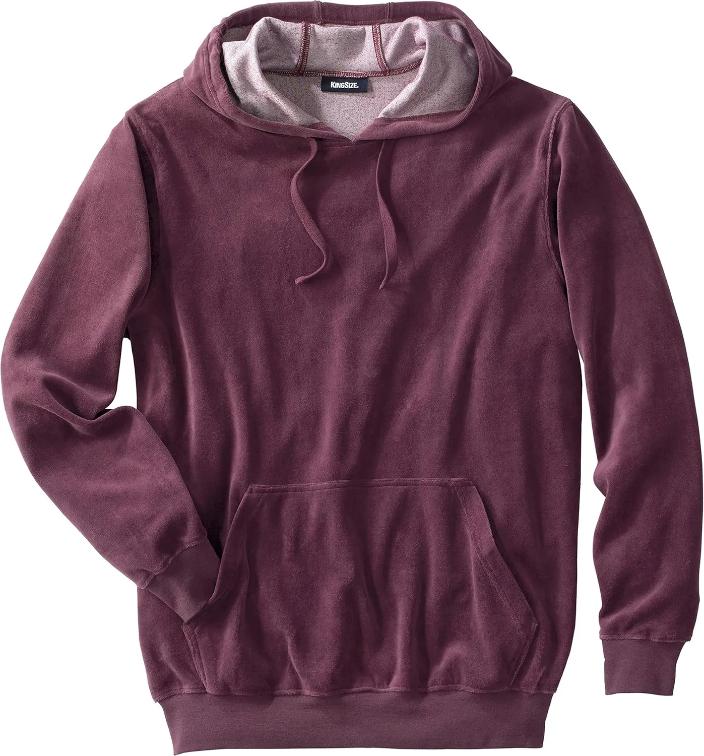 KingSize Men's Big & Tall Tall Velour Long-Sleeve Pullover Hoodie