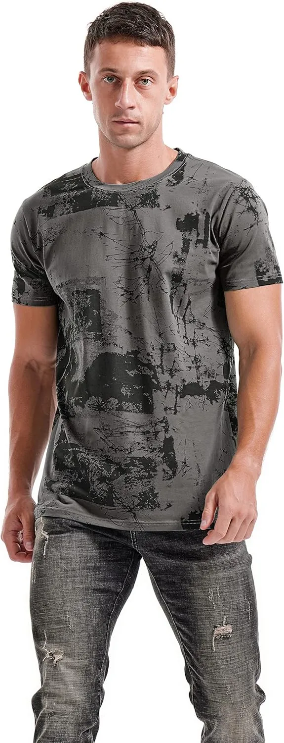KLIEGOU Mens Hipster Hiphop Tees - Fashion Print T-Shirts
