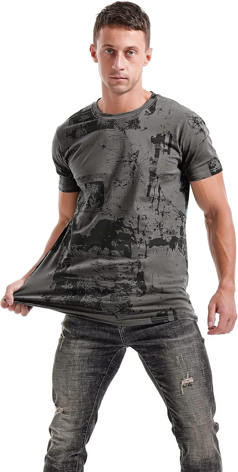 KLIEGOU Mens Hipster Hiphop Tees - Fashion Print T-Shirts