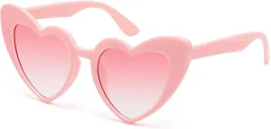 LIKSMU Heart Sunglasses for Women Trendy Cat Eye Love Shaped Sunglasses Vintage Lovely Retro Cute Sun Glasses