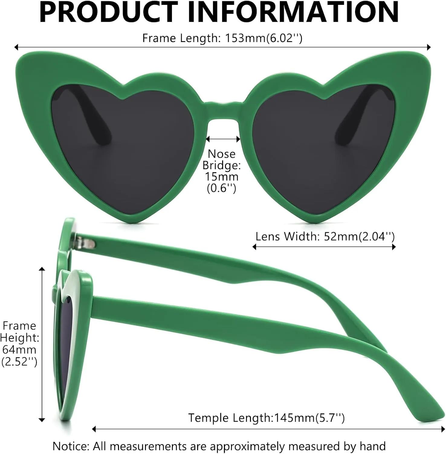 LIKSMU Heart Sunglasses for Women Trendy Cat Eye Love Shaped Sunglasses Vintage Lovely Retro Cute Sun Glasses