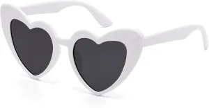 LIKSMU Heart Sunglasses for Women Trendy Cat Eye Love Shaped Sunglasses Vintage Lovely Retro Cute Sun Glasses