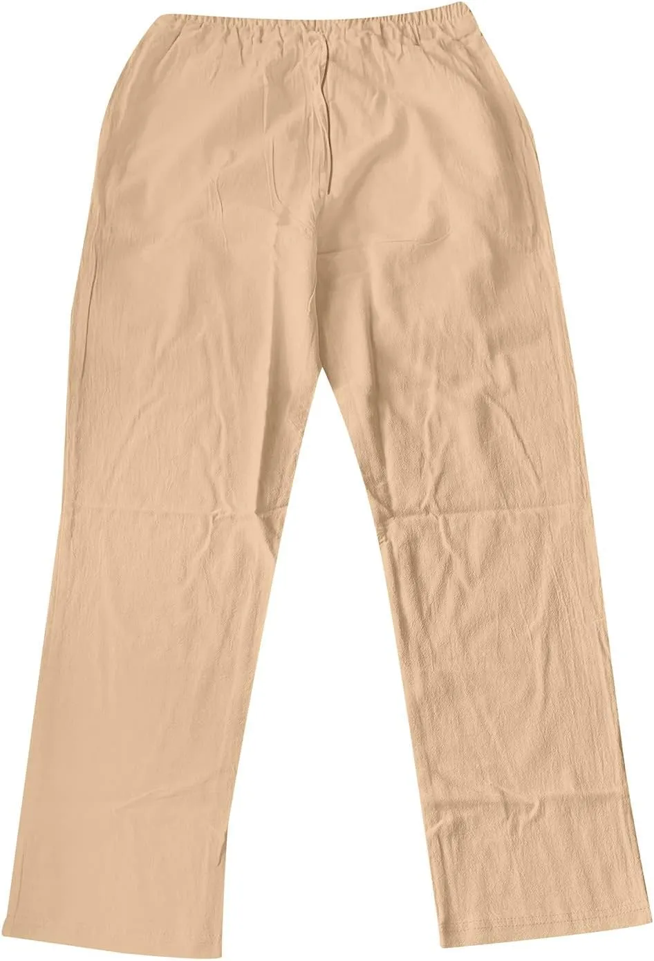 Linen Pants Men Slim Fit Casual Loose Fit Stretch Slacks Big Tall Flat Front Flex Golf Straight Long Pants