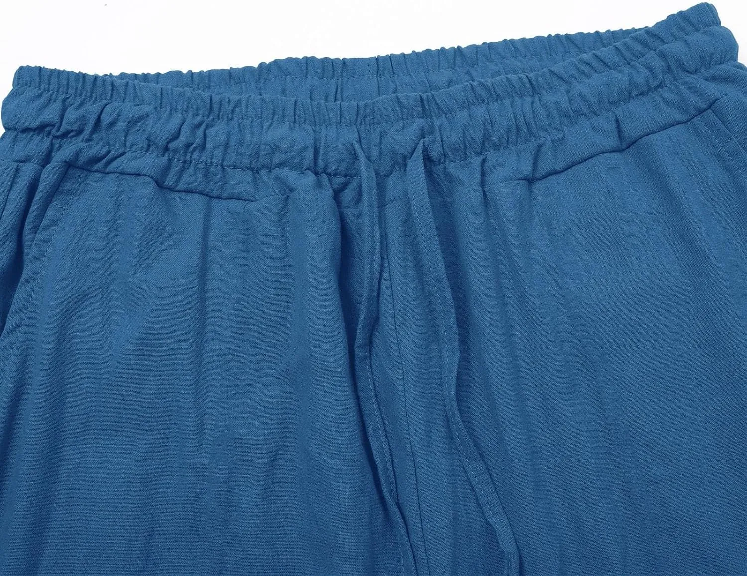 Linen Pants Women Plus Size Breathable Lightweight Cotton Straight Leg Pants Loose Fit Casual Summer Beach Trouser