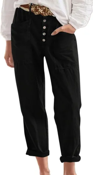 Linen Pants Women Summer High Waisted Straight Wide Leg Trousers Cotton Loose Fit Trendy Casual Pants with Pockets