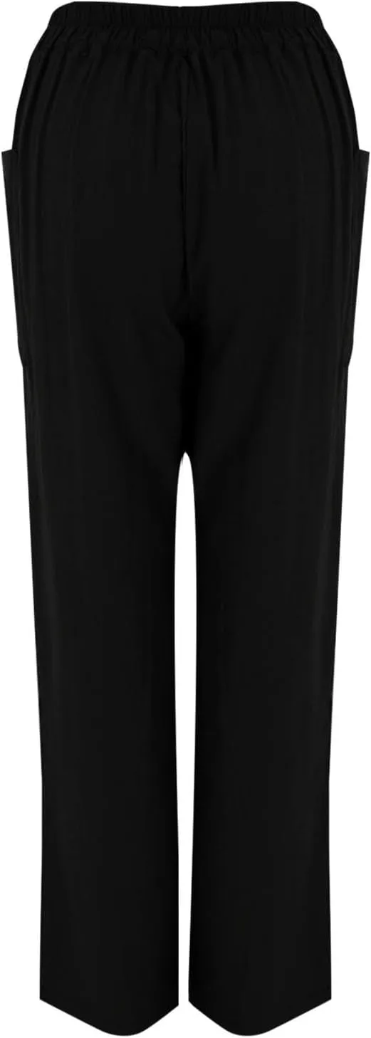 Linen Pants Women Summer High Waisted Straight Wide Leg Trousers Cotton Loose Fit Trendy Casual Pants with Pockets