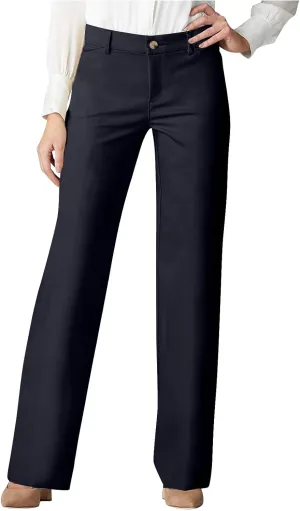 Lmdudan 2025 Dress Pants Women Work Business Pants Tummy Control Office Straight Leg Trousers High Waisted Ladies Slacks