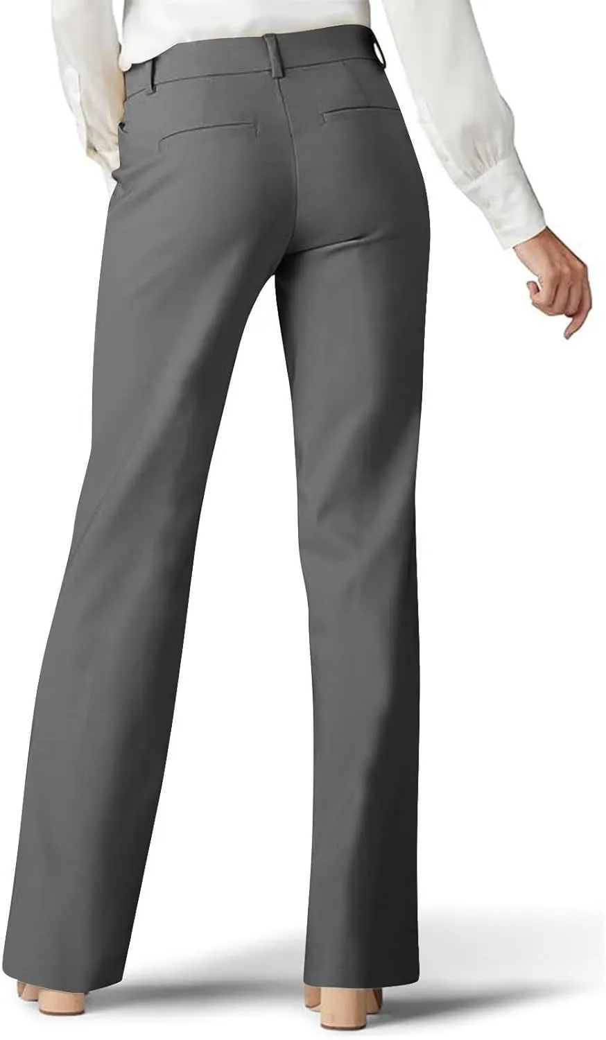 Lmdudan 2025 Dress Pants Women Work Business Pants Tummy Control Office Straight Leg Trousers High Waisted Ladies Slacks