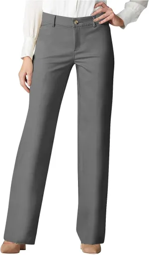 Lmdudan 2025 Dress Pants Women Work Business Pants Tummy Control Office Straight Leg Trousers High Waisted Ladies Slacks
