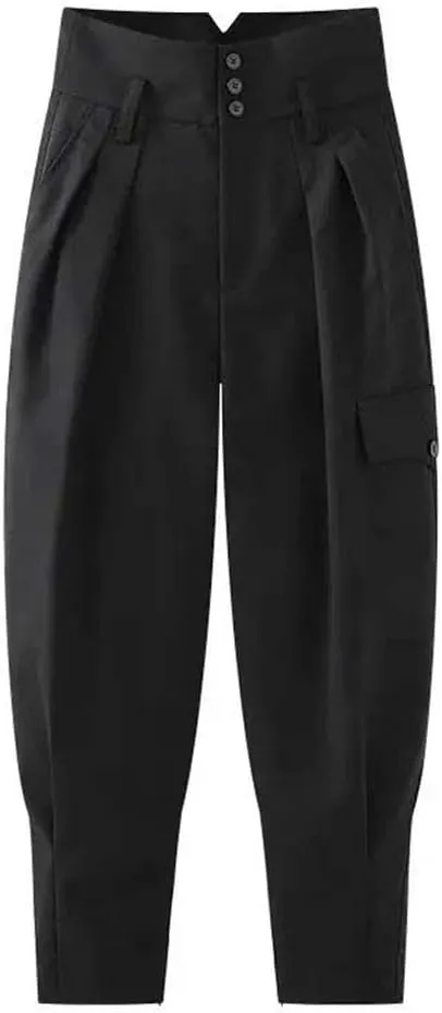 Loose high Waist Pants for Women's Spring and Autumn Work Clothes Casual Harren Ties Long Pants