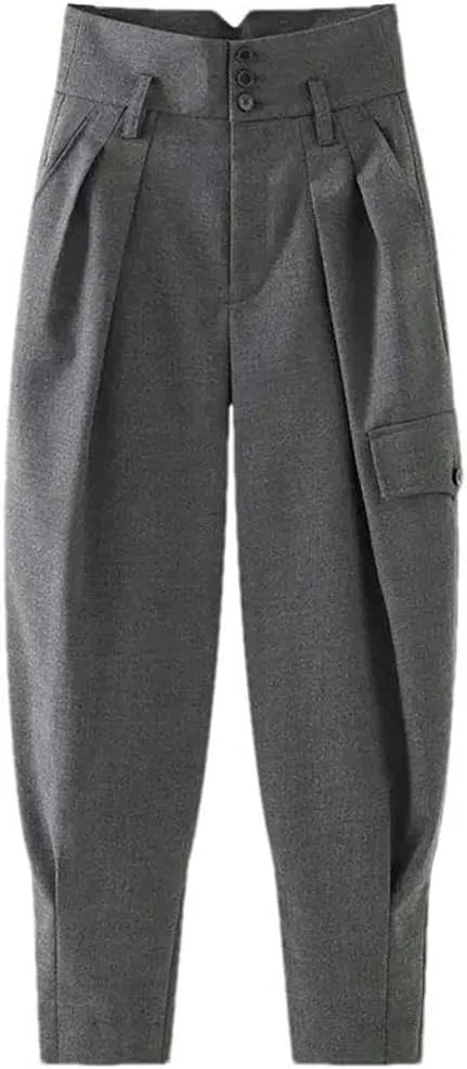 Loose high Waist Pants for Women's Spring and Autumn Work Clothes Casual Harren Ties Long Pants