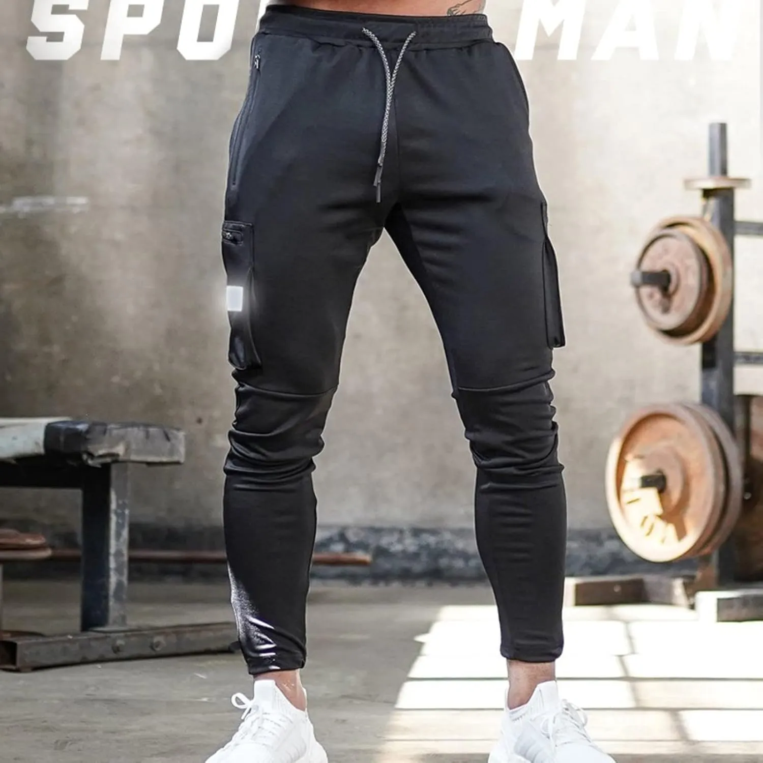 Male Versatile All Season Cargo Pants Multi Pocket Zip Button Hem Solid Color Outdoor Trousers Casual Pants Men