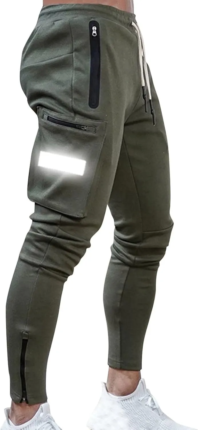 Male Versatile All Season Cargo Pants Multi Pocket Zip Button Hem Solid Color Outdoor Trousers Casual Pants Men