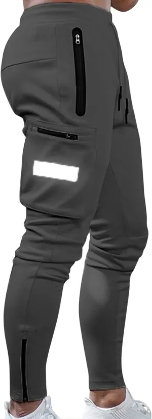 Male Versatile All Season Cargo Pants Multi Pocket Zip Button Hem Solid Color Outdoor Trousers Casual Pants Men