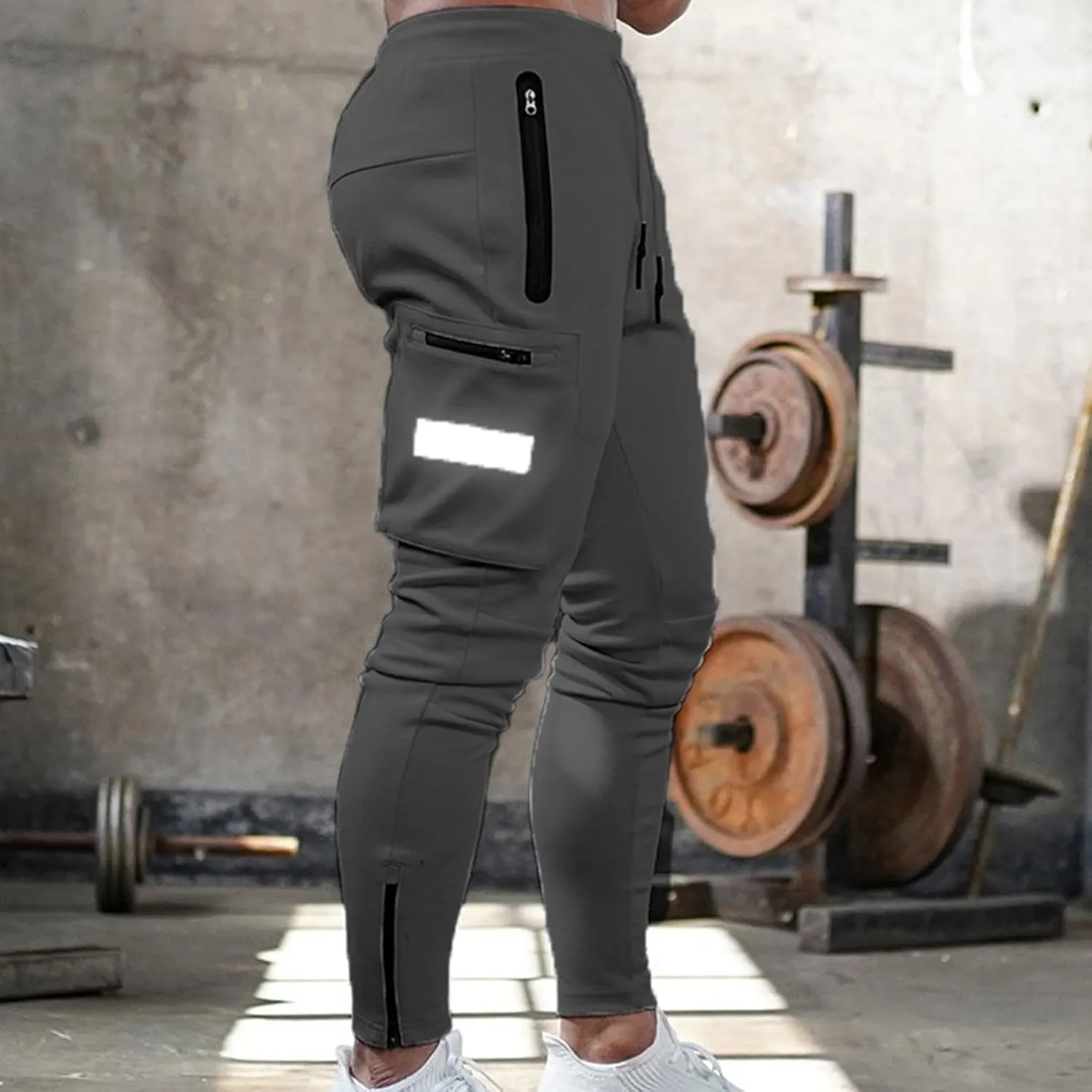 Male Versatile All Season Cargo Pants Multi Pocket Zip Button Hem Solid Color Outdoor Trousers Casual Pants Men
