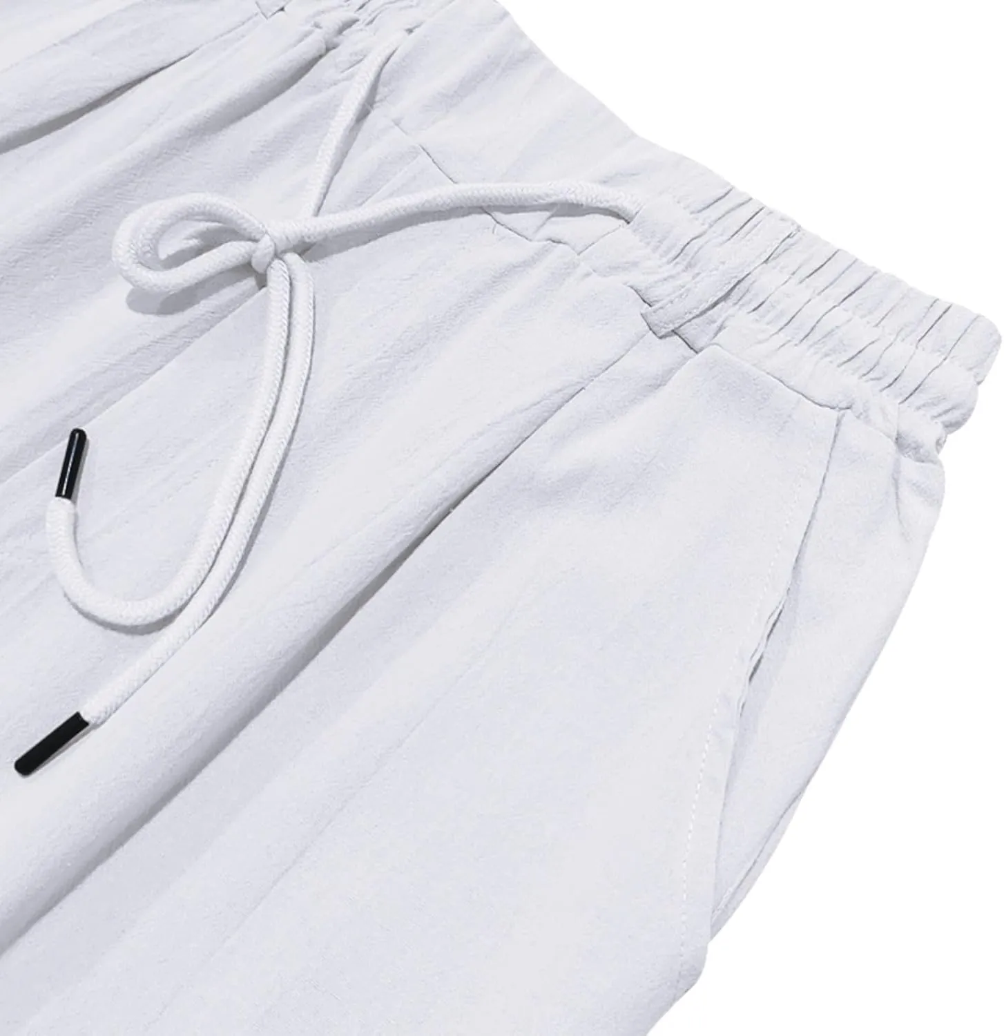 Man Loose Fit Trousers Pants for Man Linen Thin Ruched Straight Leg Basic Long Leg Fall Summer Trousers Pants 2025