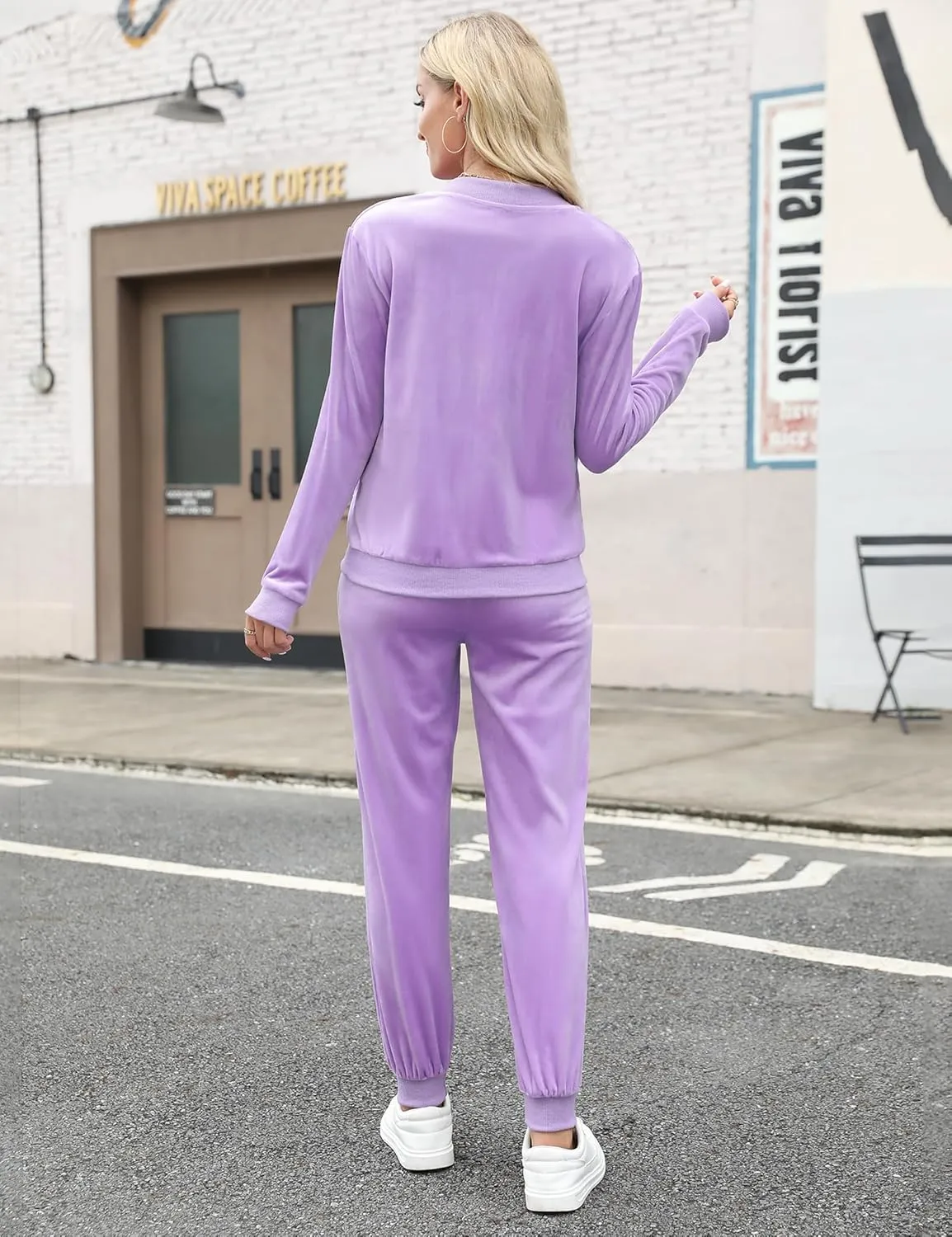 Marvmys Women's Velour Tracksuit Full Zip Up Sweatsuits Set 2 Piece Outfits Jogger Set