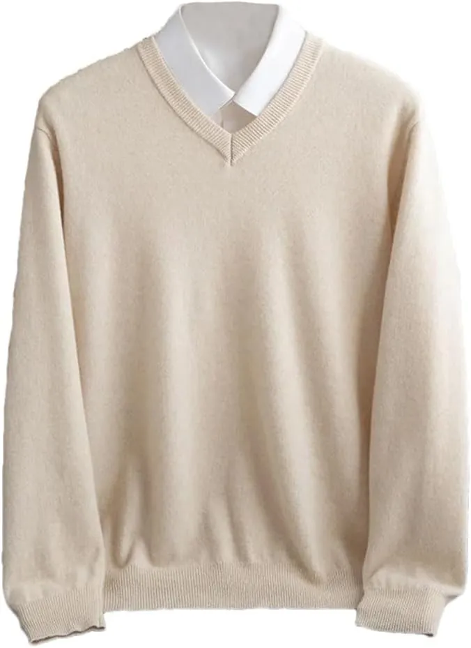 Men Casual V Neck Sweater Ribbed Knit Slim Fit Long Sleeve Solid Color Pullovers Regular Fit Knitting Sweaters