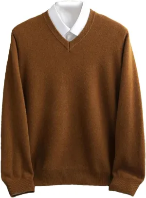 Men Casual V Neck Sweater Ribbed Knit Slim Fit Long Sleeve Solid Color Pullovers Regular Fit Knitting Sweaters