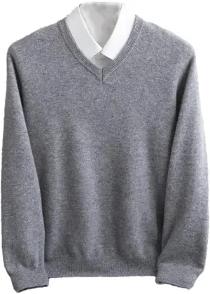Men Casual V Neck Sweater Ribbed Knit Slim Fit Long Sleeve Solid Color Pullovers Regular Fit Knitting Sweaters