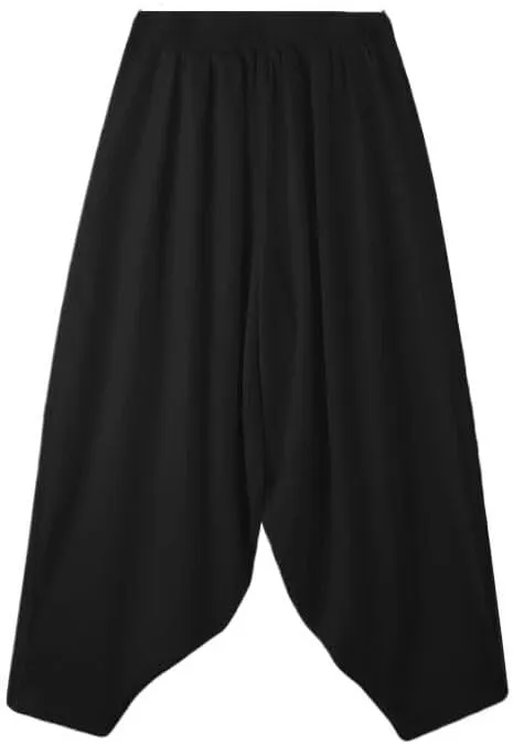 Men Wide Leg Pants Elastic Waist Loose Casual Trousers Men Long Pants