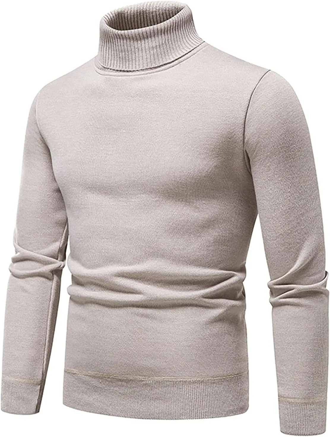 Men's Cardigan Sweaters with Buttons Ribbed Slim Fit Knitted Pullover Autumn Winter Turtleneck Solid Sweater, M-4XL
