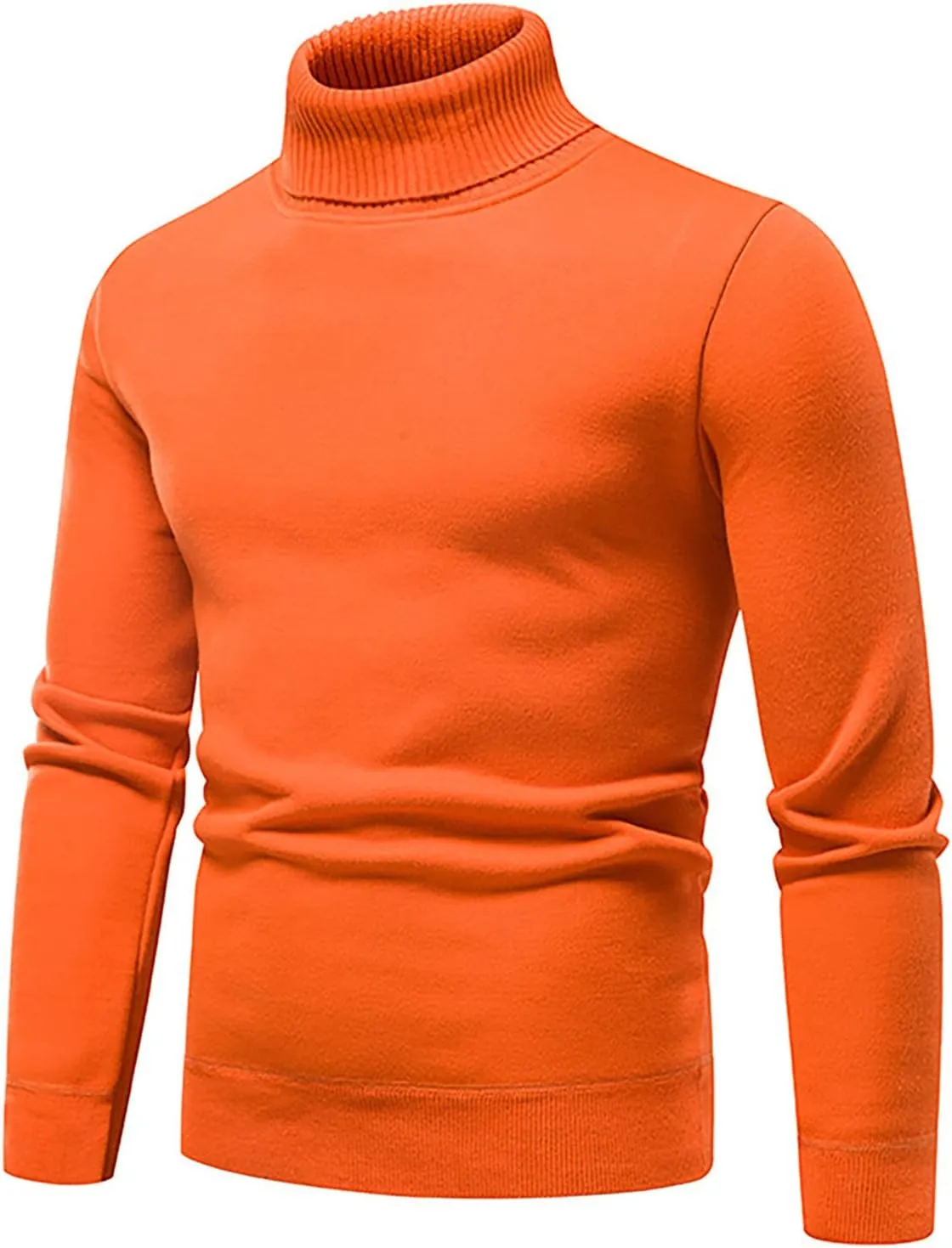 Men's Cardigan Sweaters with Buttons Ribbed Slim Fit Knitted Pullover Autumn Winter Turtleneck Solid Sweater, M-4XL