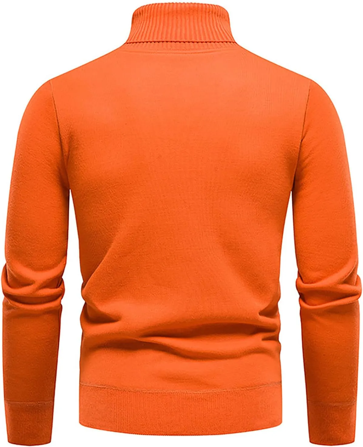 Men's Cardigan Sweaters with Buttons Ribbed Slim Fit Knitted Pullover Autumn Winter Turtleneck Solid Sweater, M-4XL