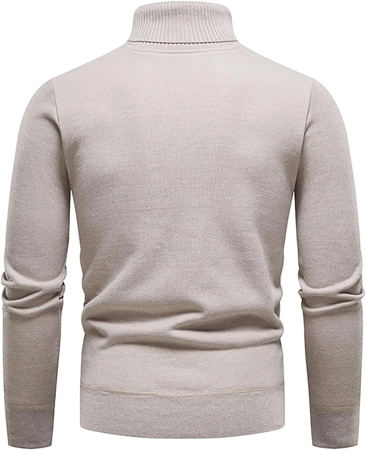 Men's Cardigan Sweaters with Buttons Ribbed Slim Fit Knitted Pullover Autumn Winter Turtleneck Solid Sweater, M-4XL