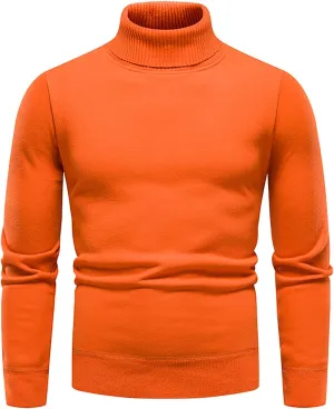 Men's Cardigan Sweaters with Buttons Ribbed Slim Fit Knitted Pullover Autumn Winter Turtleneck Solid Sweater, M-4XL