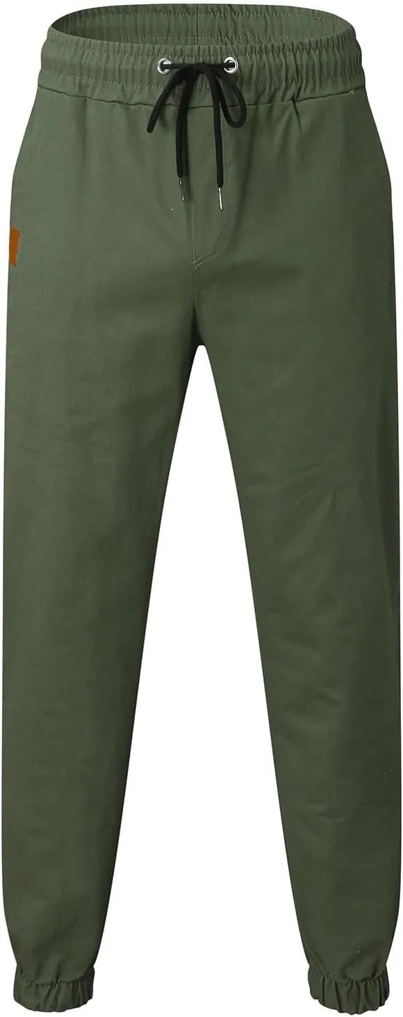 Men's Cargo Pants Plus Size Pocket Lace Up Elastic Waist Pants Trousers Overall Cute Plush