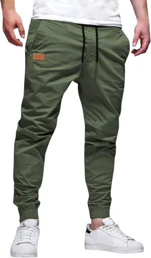 Men's Cargo Pants Plus Size Pocket Lace Up Elastic Waist Pants Trousers Overall Cute Plush