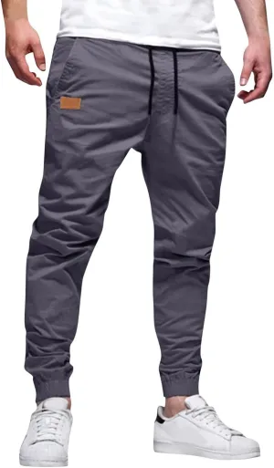 Men's Cargo Pants Plus Size Pocket Lace Up Elastic Waist Pants Trousers Overall Cute Plush