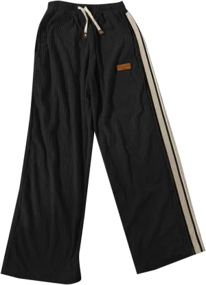 Men's Casual Corduroy Pants Drawstring Elastic Waist Fashion Loose Pants for Men Loose Vintage Hip Pop Streetwear