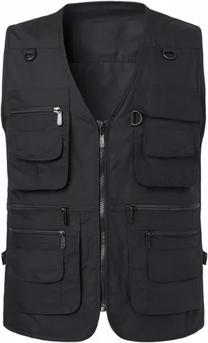 Men's Casual Outdoor Work Fishing Travel Photo Cargo Vest Multi Pockets Summer Mesh Casual Utility Military Vest