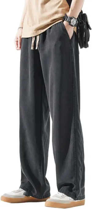 Men's Casual Pants, Loose Sports Straight-Leg Wide-Leg Trousers