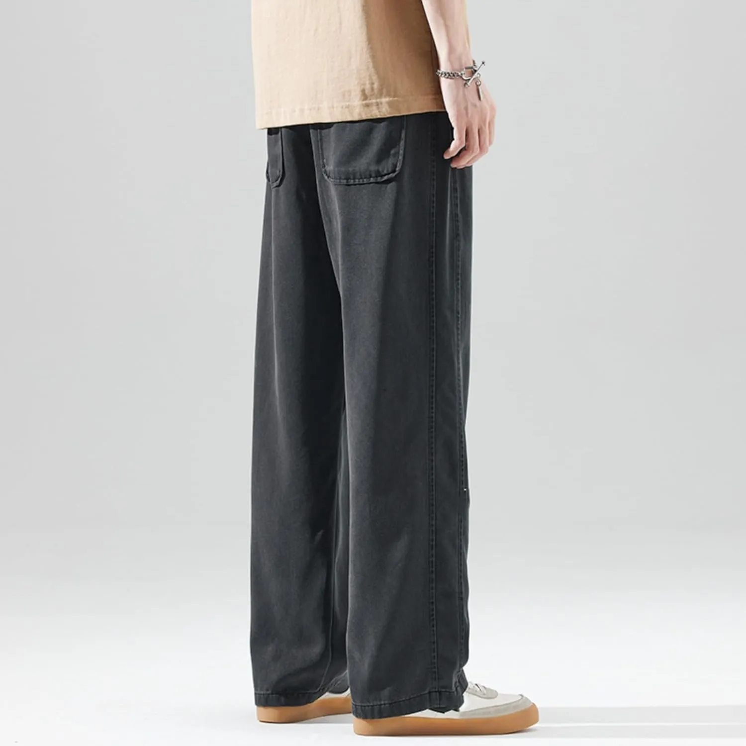 Men's Casual Pants, Loose Sports Straight-Leg Wide-Leg Trousers