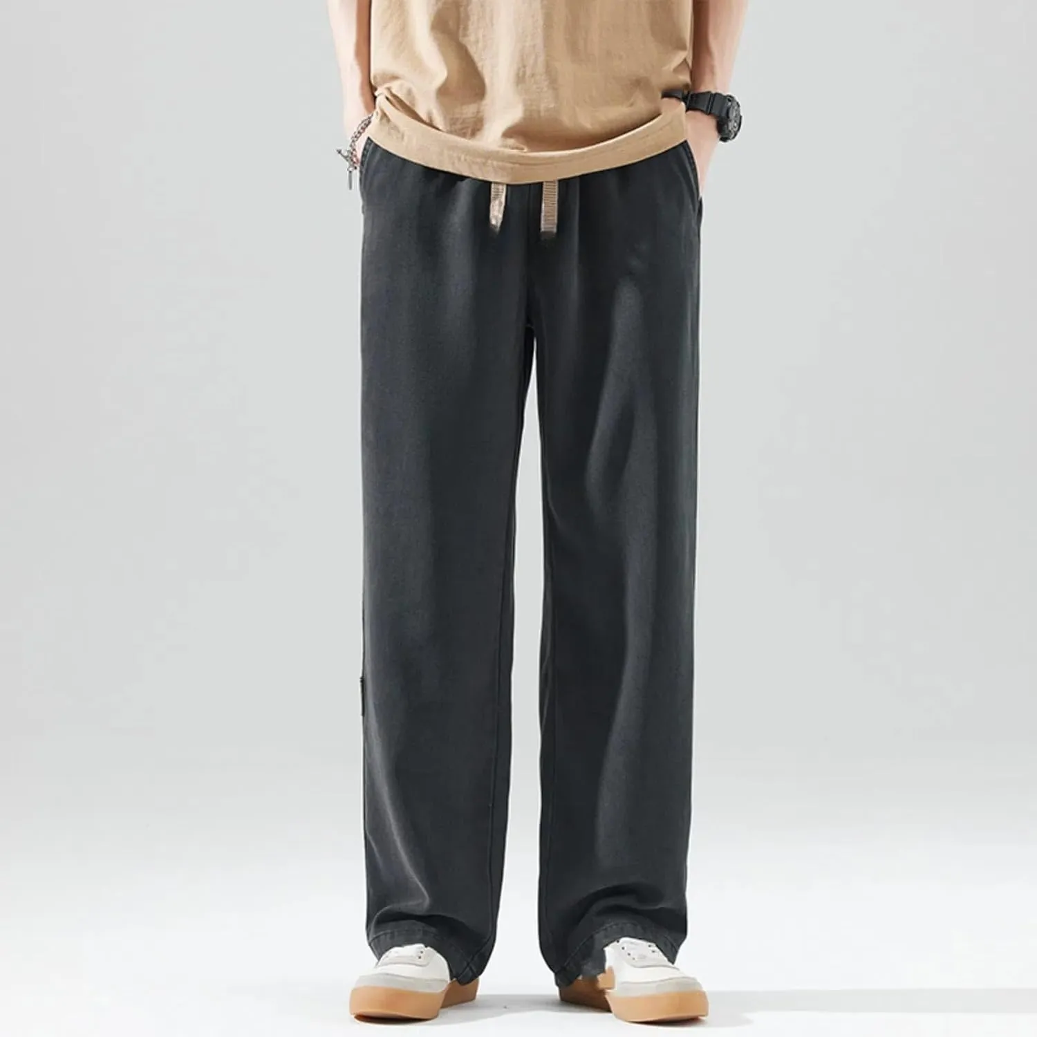 Men's Casual Pants, Loose Sports Straight-Leg Wide-Leg Trousers