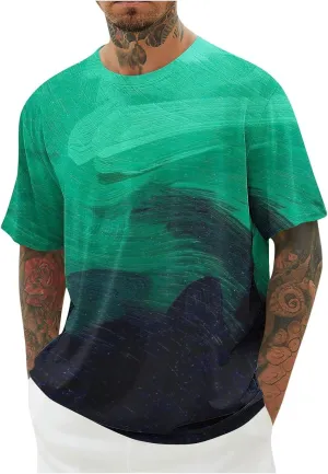 Mens Cotton T-Shirt Crew Neck Short Sleeve Tee Shirts Hipster Hip Hop Streetwear Casual Tops Gym Muscle Shirts