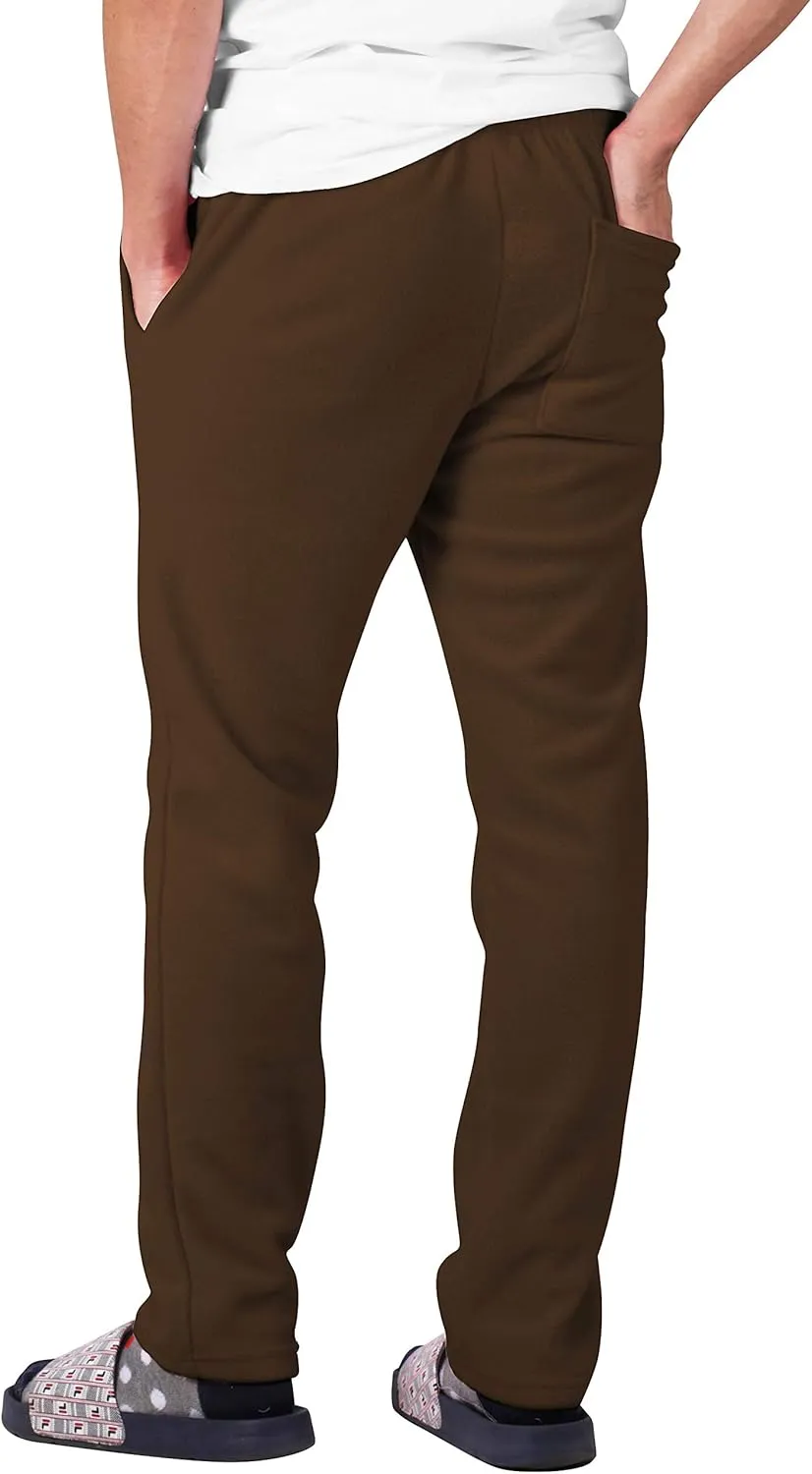 Mens Fuzzy Pants Solid Plush Fleece Jogger Sweatpants with Pockets